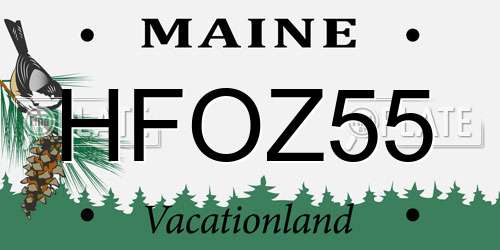 HFOZ55 Maine License Plate