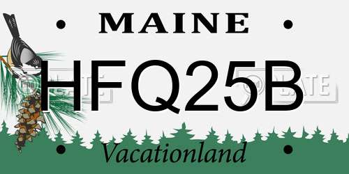 HFQ25B Maine License Plate