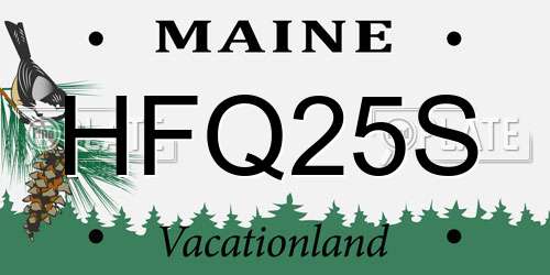 HFQ25S Maine License Plate