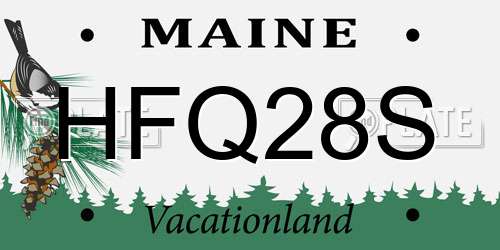 HFQ28S Maine License Plate