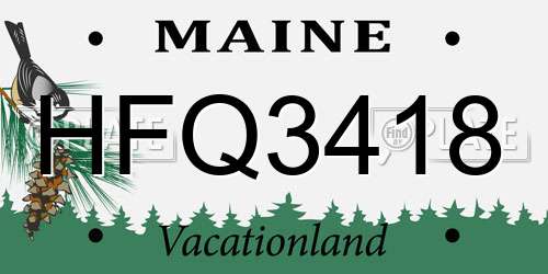 HFQ3418 Maine License Plate