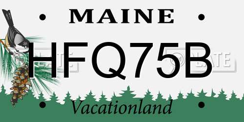 HFQ75B Maine License Plate