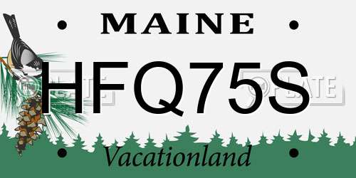 HFQ75S Maine License Plate
