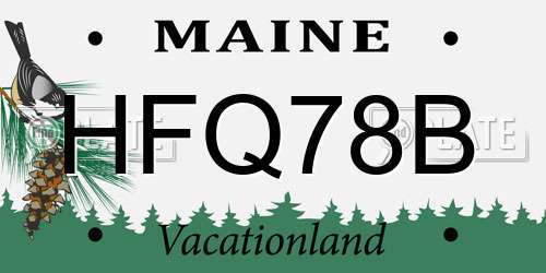 HFQ78B Maine License Plate