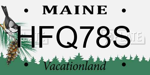 HFQ78S Maine License Plate