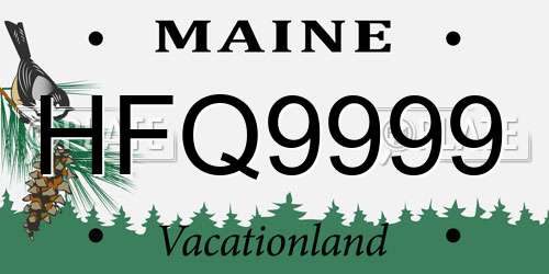 HFQ9999 Maine License Plate