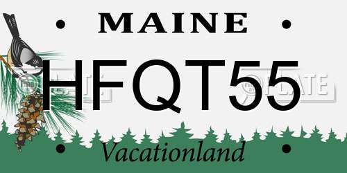 HFQT55 Maine License Plate