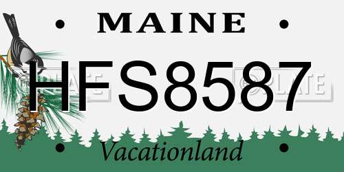 HFS8587 Maine License Plate