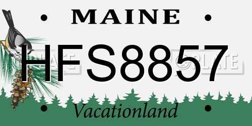 HFS8857 Maine License Plate