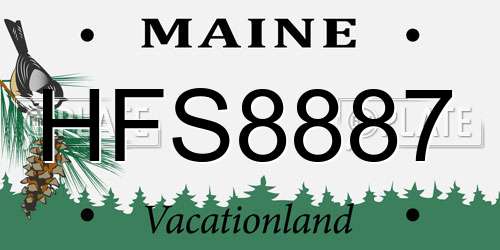 HFS8887 Maine License Plate