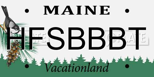 HFSBBBT Maine License Plate