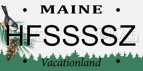HFSSSSZ Maine License Plate
