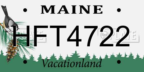 HFT4722 Maine License Plate