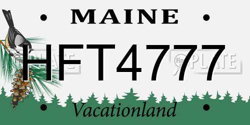 HFT4777 Maine License Plate