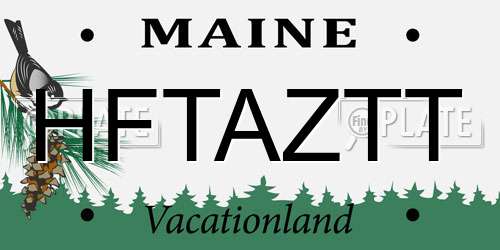 HFTAZTT Maine License Plate