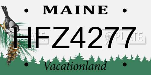 HFZ4277 Maine License Plate