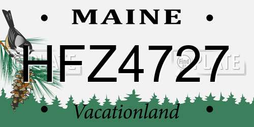 HFZ4727 Maine License Plate