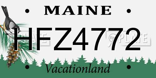 HFZ4772 Maine License Plate