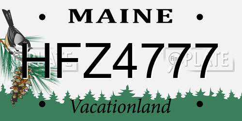 HFZ4777 Maine License Plate