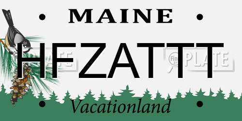 HFZATTT Maine License Plate
