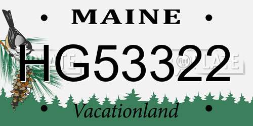 HG53322 Maine License Plate