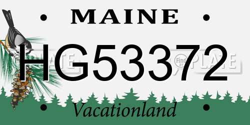 HG53372 Maine License Plate