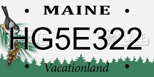 HG5E322 Maine License Plate