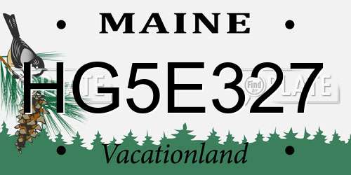 HG5E327 Maine License Plate