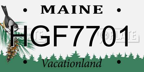 HGF7701 Maine License Plate