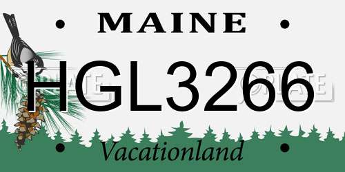 HGL3266 Maine License Plate