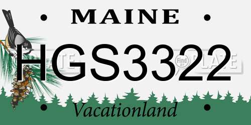 HGS3322 Maine License Plate