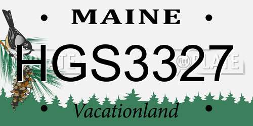 HGS3327 Maine License Plate