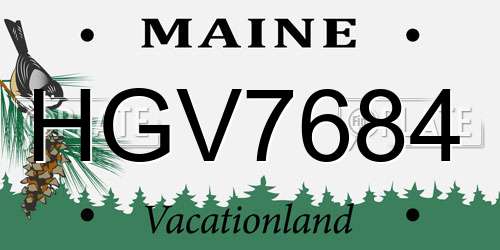 HGV7684 Maine License Plate