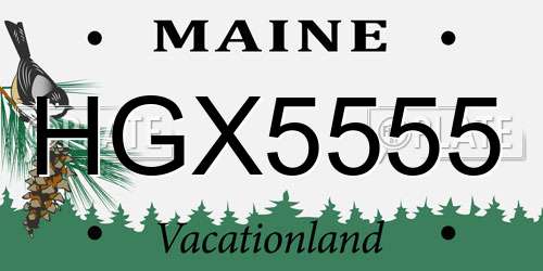HGX5555 Maine License Plate