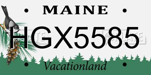 HGX5585 Maine License Plate