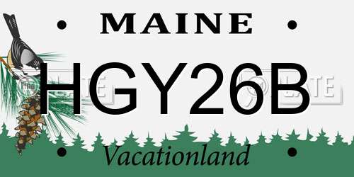HGY26B Maine License Plate