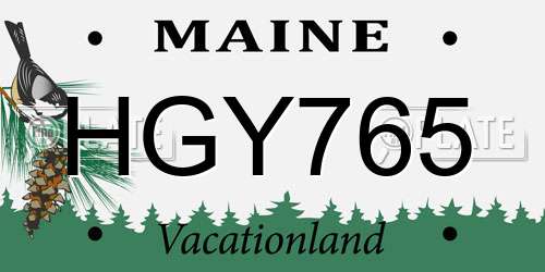 HGY765 Maine License Plate