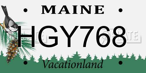 HGY768 Maine License Plate