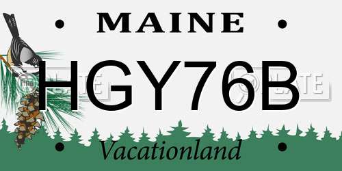 HGY76B Maine License Plate