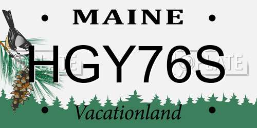 HGY76S Maine License Plate