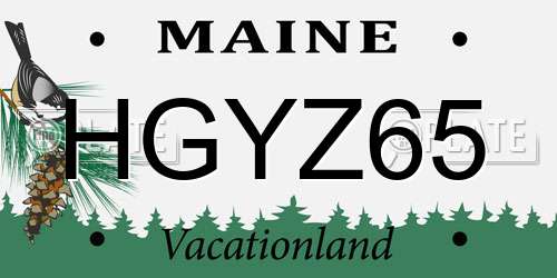 HGYZ65 Maine License Plate