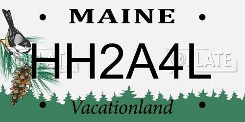 HH2A4L Maine License Plate