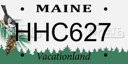 HHC627 Maine License Plate
