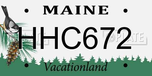 HHC672 Maine License Plate