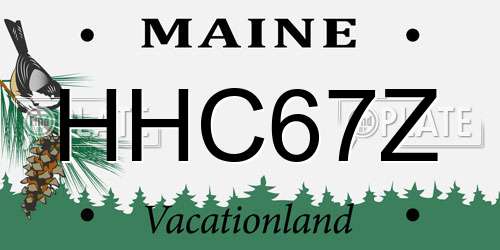 HHC67Z Maine License Plate