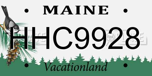 HHC9928 Maine License Plate