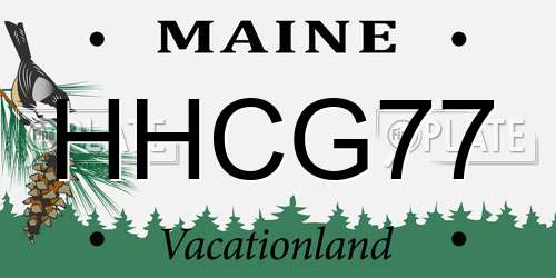 HHCG77 Maine License Plate