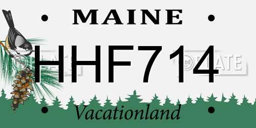 HHF714 Maine License Plate