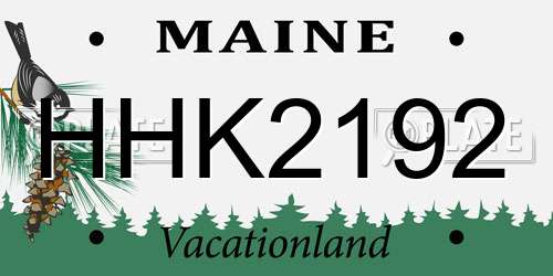 HHK2192 Maine License Plate