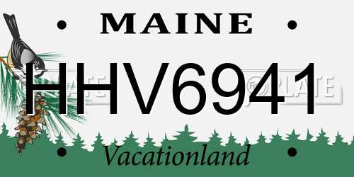 HHV6941 Maine License Plate